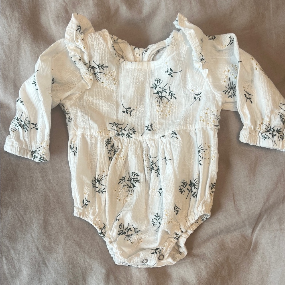 Floral White Kids One Piece